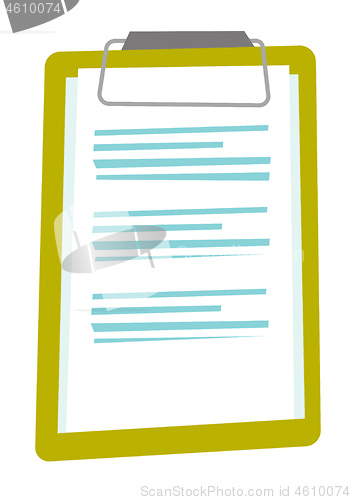 Image of Clipboard with a sheet of paper vector cartoon.