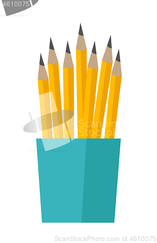 Image of Bunch of pencils in a cup vector illustration.