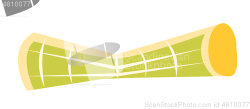 Image of Rolled up tourist map vector cartoon illustration.