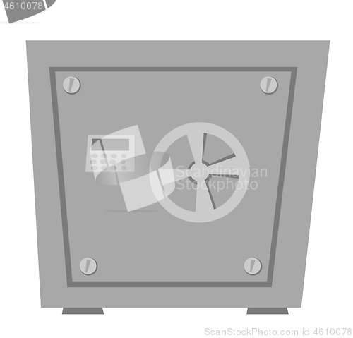 Image of Closed metal bank safe vector cartoon illustration