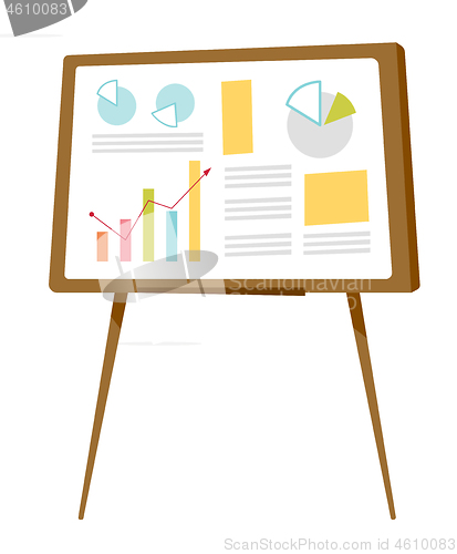 Image of Set of graphs on the whiteboard vector cartoon.