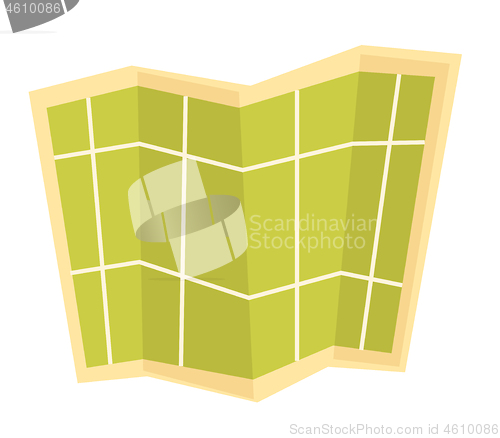 Image of Paper map vector cartoon illustration.