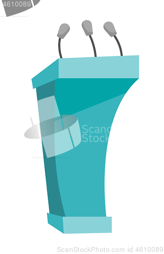 Image of Rostrum with microphones vector illustration.