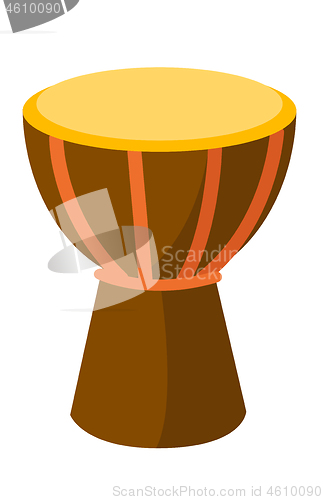 Image of African tam tam drum vector cartoon illustration.