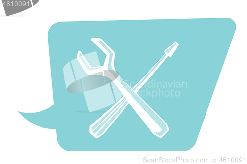 Image of Screwdriver and wrench vector cartoon illustration