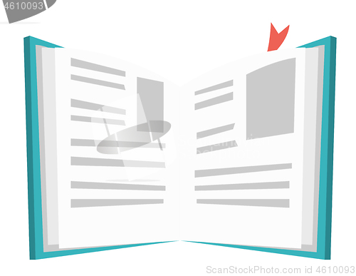 Image of Opened book with bookmark vector illustration.