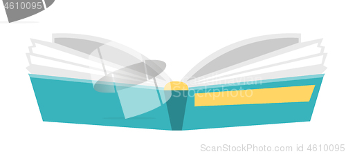 Image of Opened hardcover book vector cartoon illustration.