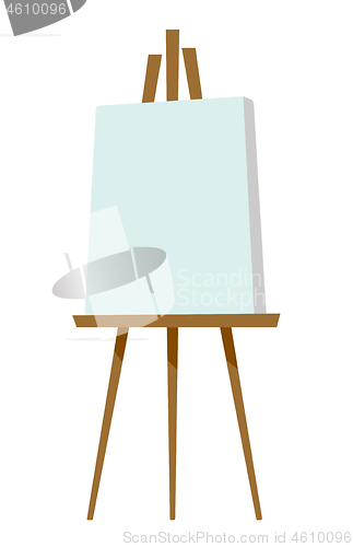 Image of Easel with blank canvas vector illustration.