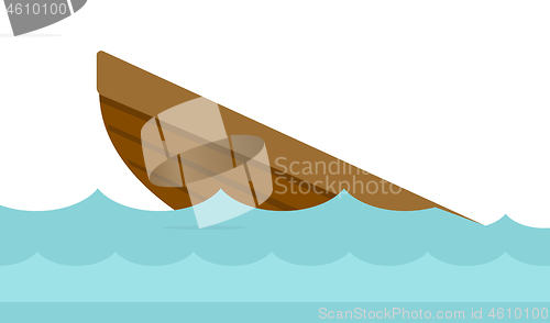 Image of Wreck of a boat vector cartoon illustration.