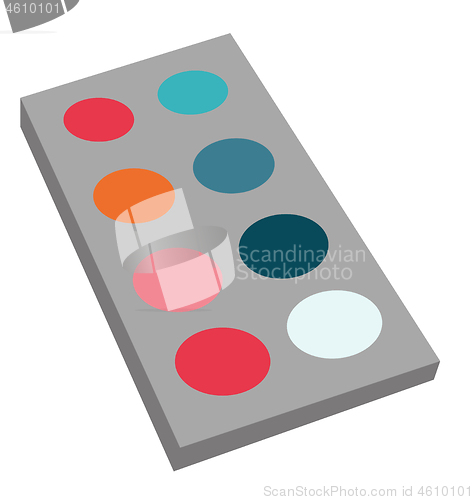 Image of Set of watercolor paints vector illustration.