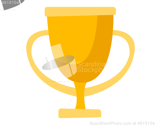 Image of Golden trophy cup vector cartoon illustration.
