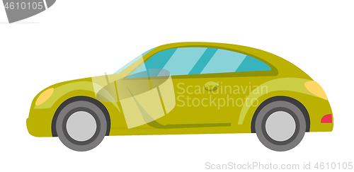 Image of Green car vector cartoon illustration.