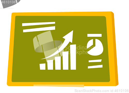 Image of Set of charts on the green board vector cartoon.