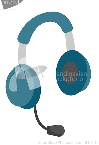 Image of Headphones with microphone vector illustration.