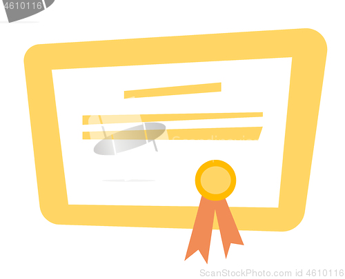 Image of Certificate or diploma vector cartoon illustration