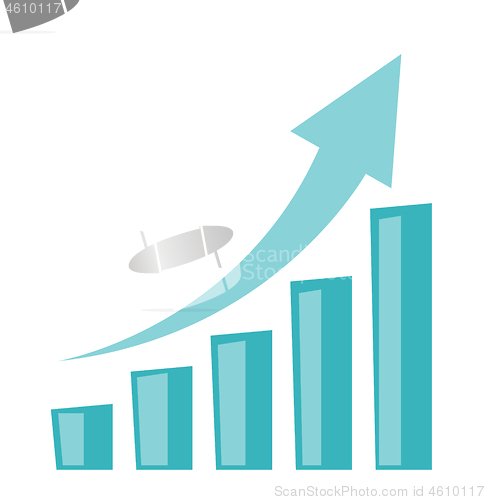 Image of Business growth bar chart with arrow going up.