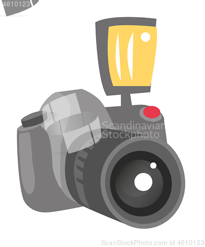 Image of Digital photo camera vector cartoon illustration.