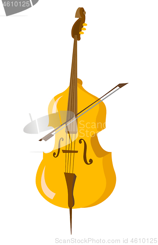 Image of Classic cello with bow vector cartoon illustration