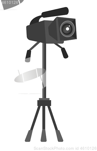 Image of Video camera on the tripod vector illustration.