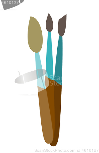 Image of Artistic brushes vector cartoon illustration.
