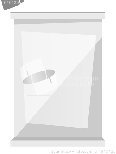 Image of White window frame vector cartoon illustration.