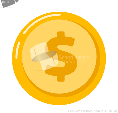 Image of Gold coin with dollar sign vector illustration.