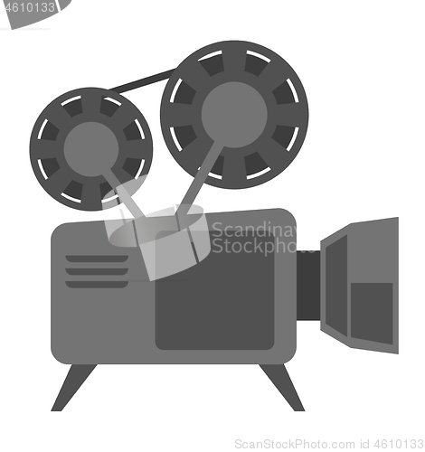 Image of Vintage movie camera with reel vector cartoon.