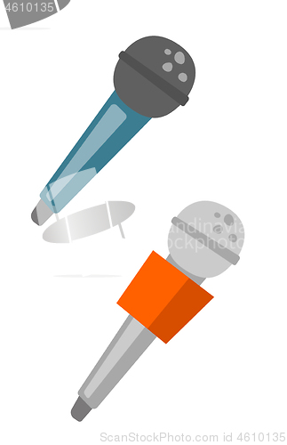 Image of Wireless microphones vector cartoon illustration.