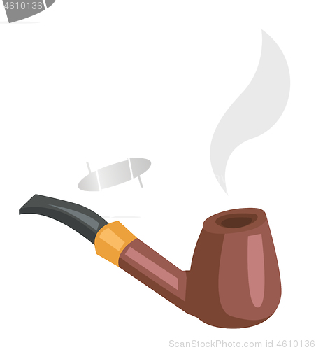 Image of Tobacco smoking pipe vector cartoon illustration.