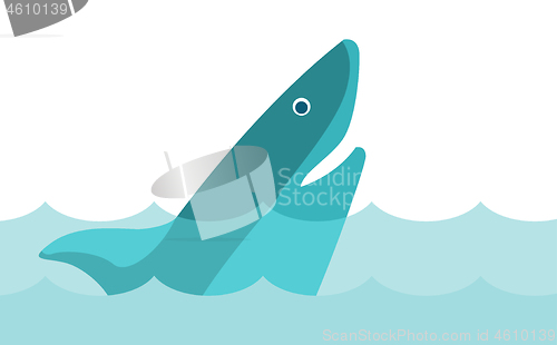 Image of Shark in the sea vector cartoon illustration.