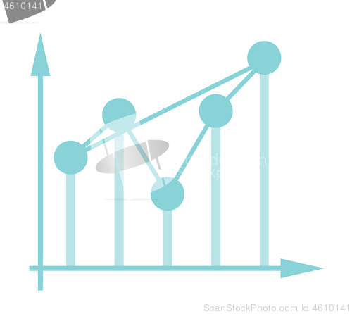 Image of Fluctuating business chart in coordinate system.