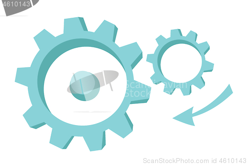 Image of Gear mechanism vector cartoon illustration.