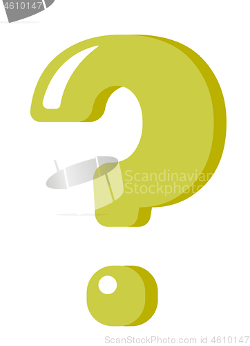 Image of Green question mark vector cartoon illustration.