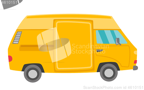 Image of Yellow van vector cartoon illustration.