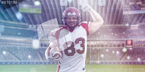 Image of american football player celebrating touchdown