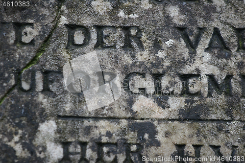 Image of Gravestone with writing on it