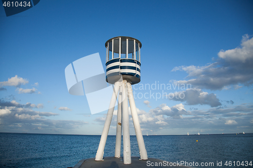 Image of Lifeguard towers at a beach in Denmark