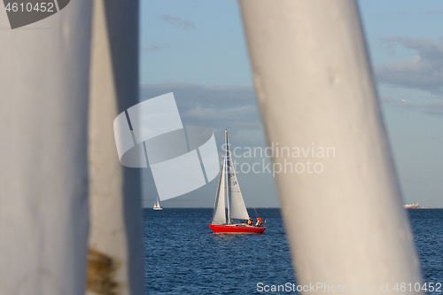 Image of Lifeguard towers at a beach in Denmark