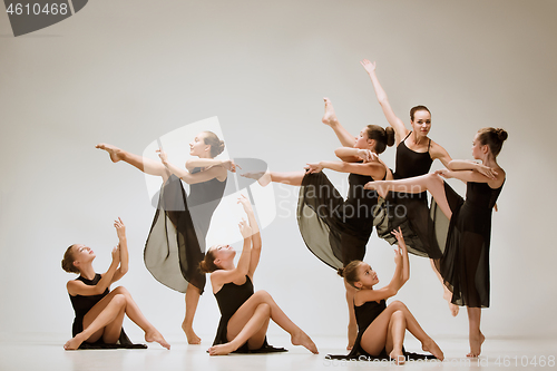 Image of The group of modern ballet dancers