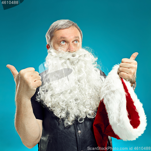 Image of Portrait of Man in Santa Claus Costume