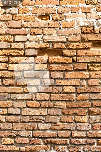 Image of Brick wall of an old building close up
