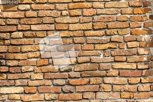 Image of Brick wall of an old building close up