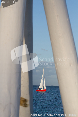 Image of Lifeguard towers at a beach in Denmark