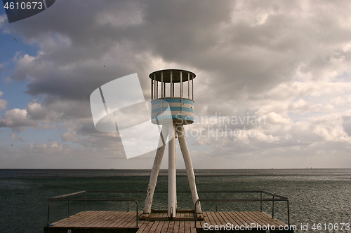 Image of Lifeguard towers at a beach in Denmark