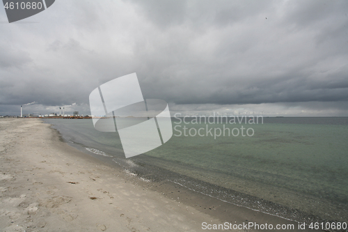 Image of Beach and power station in Denmark scandinavia