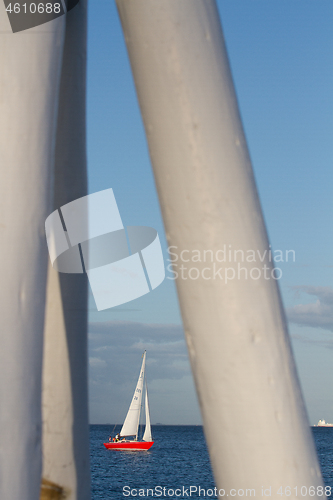 Image of Lifeguard towers at a beach in Denmark