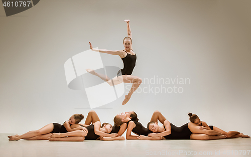 Image of The group of modern ballet dancers