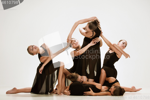 Image of The group of modern ballet dancers