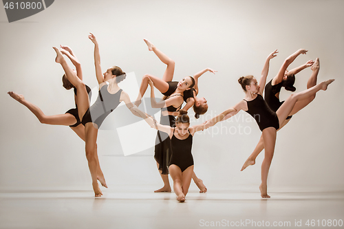 Image of The group of modern ballet dancers