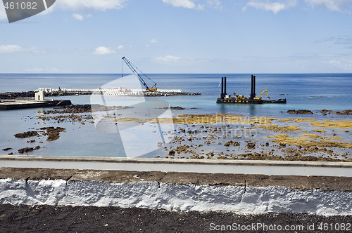 Image of Pier construction, Lages do Pico, Azores